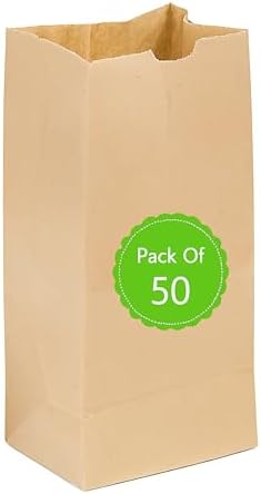 Perfect Stix 4lb Brown Paper Lunch Bags - Pack of 50ct, Fold Top Closure