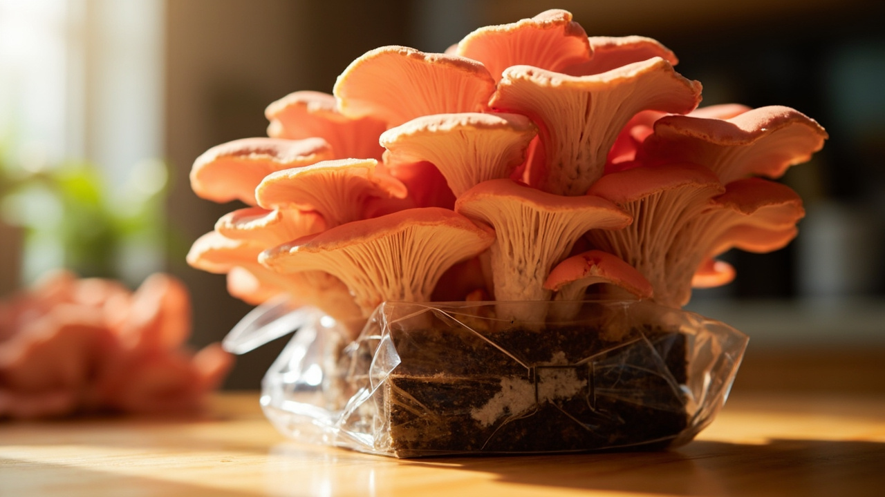 How to Grow Pink Oyster Mushrooms from a Kit (Warm Kitchen)